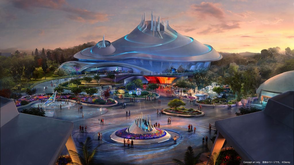 El boceto del rediseño de Tomorrowland en Tokyo Disneyland. 