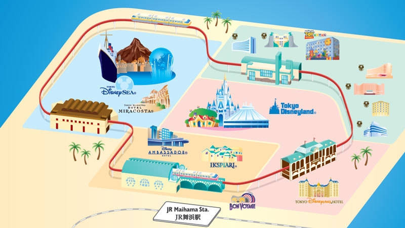 mapa de disney resort line